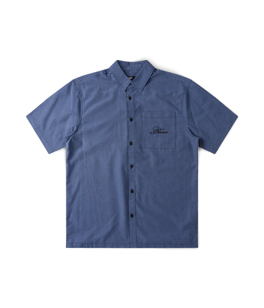 VIVIAN CHECK SS SHIRT // BLUE