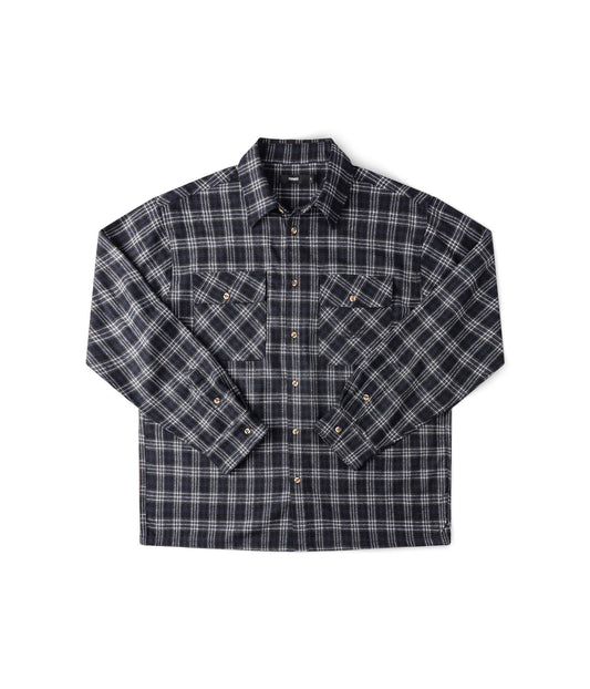 FORMER Vivian Flannel LS Shirt in BLACK/GREY