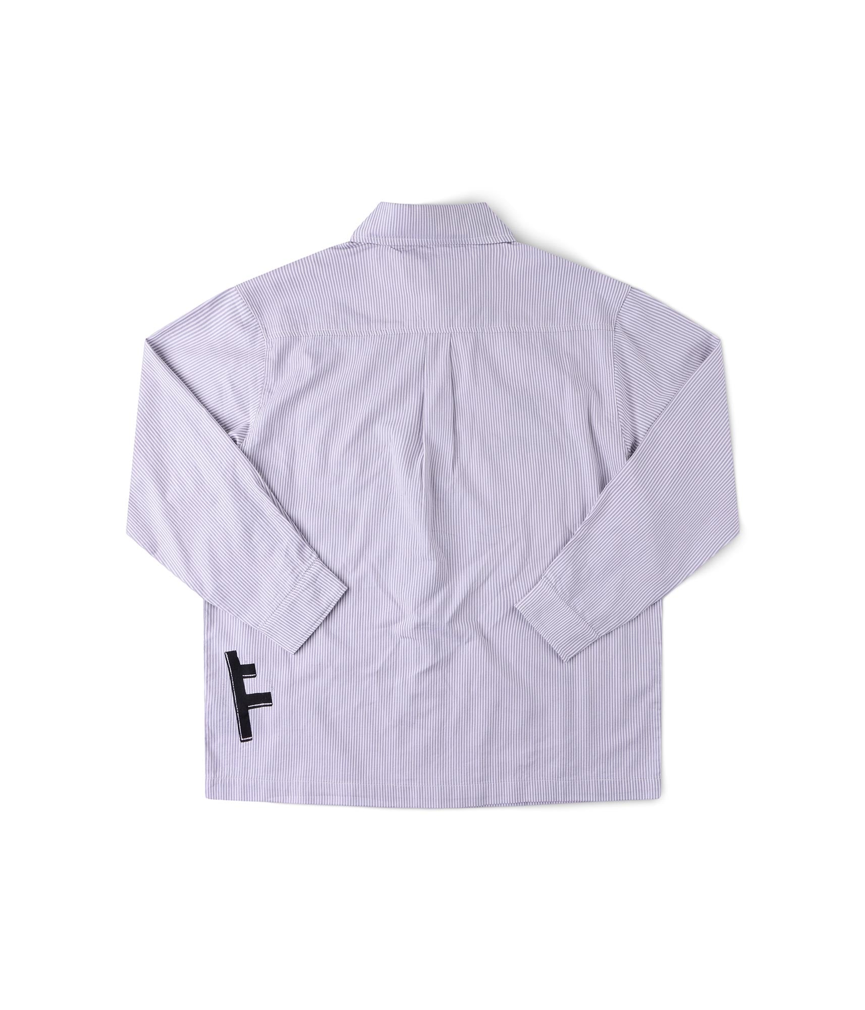 FORMER DXD Reynolds Stripe LS Shirt in GREY - Destroyed By Dane Collection