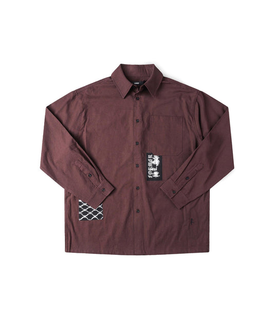 FORMER Vivian Engineered LS Shirt in BARK - Pending Approval Collection