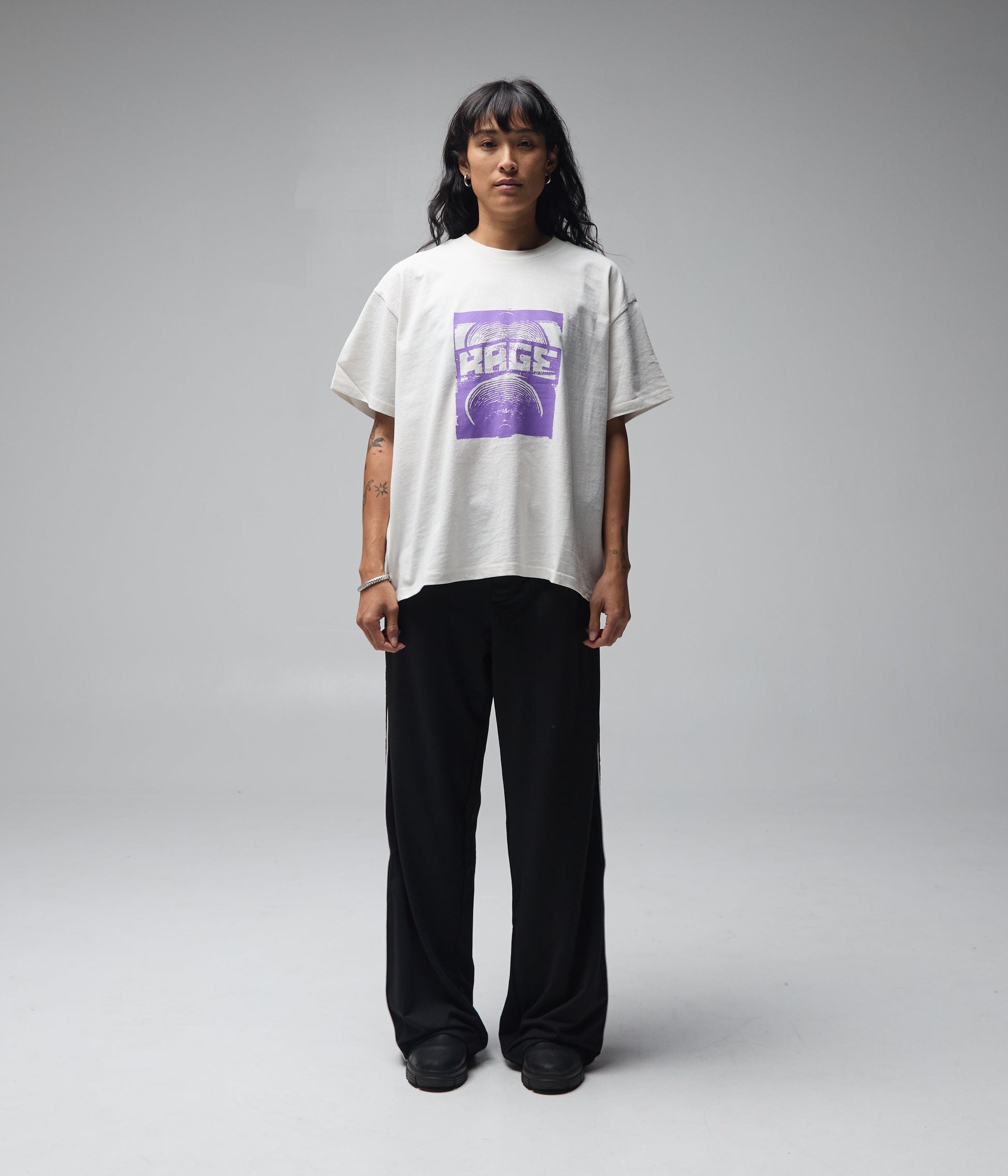 FORMER Corp Boxy T-shirt in Bone - FORMER x RAGE Collection