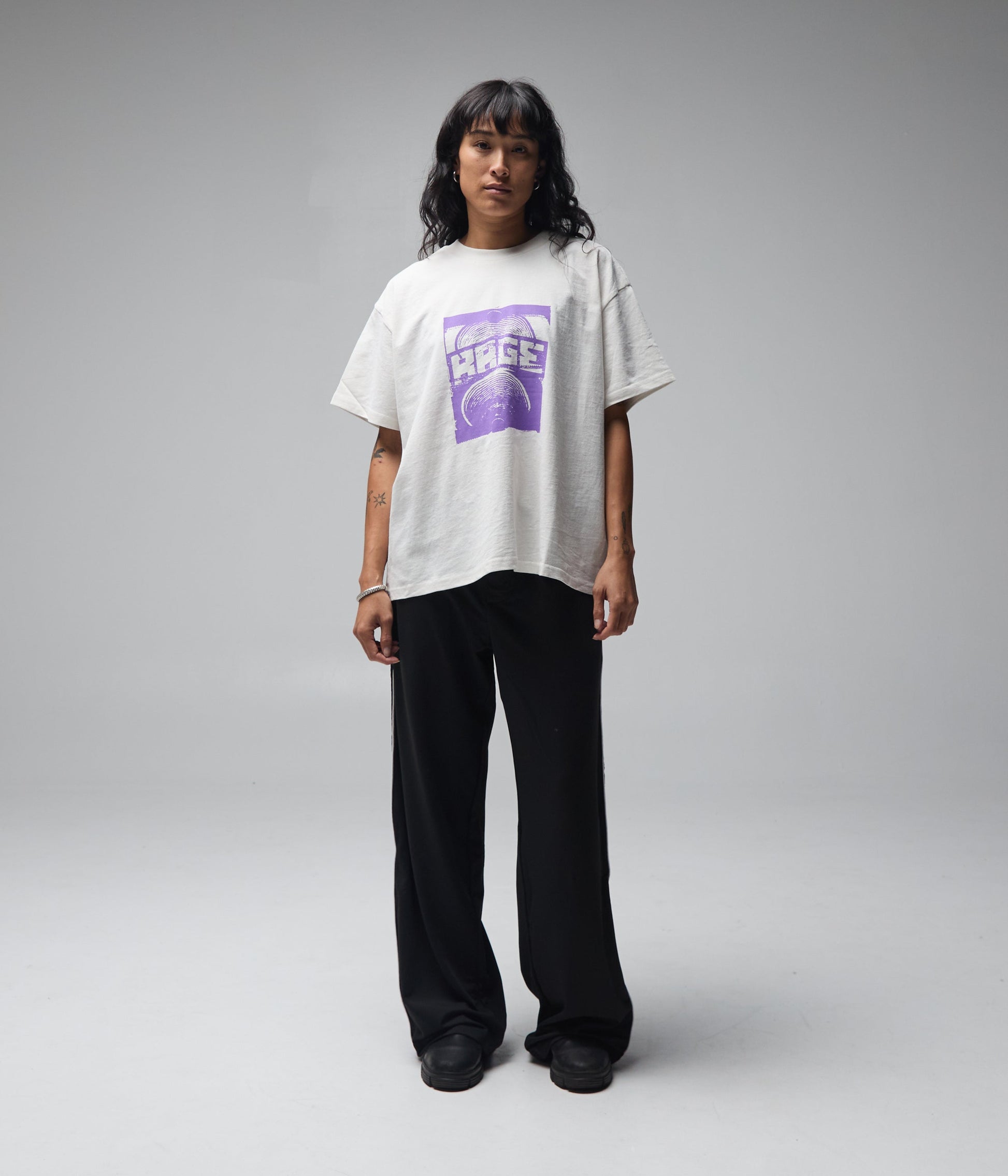 FORMER Corp Boxy T-shirt in Bone - FORMER x RAGE Collection