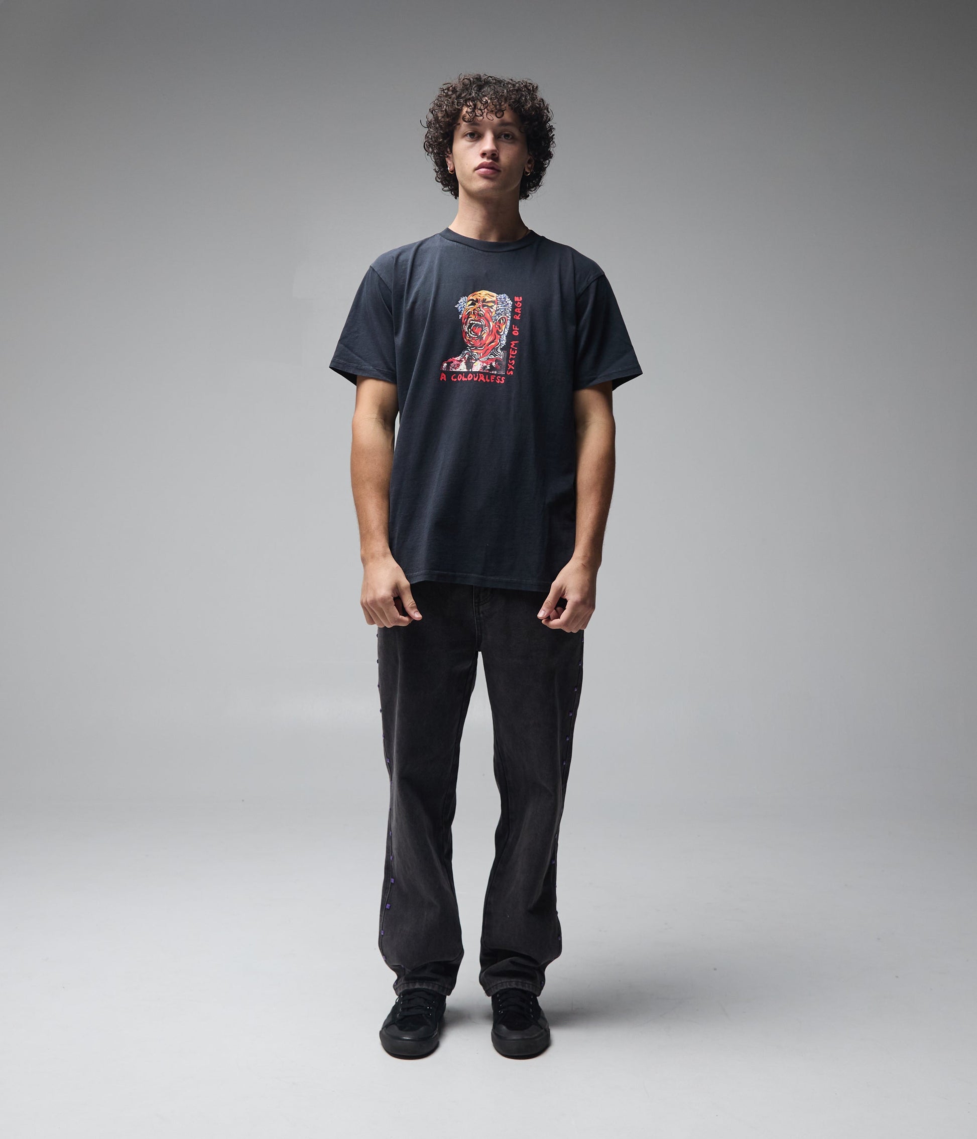 FORMER Colourless Clown T-shirt in Merch Black - FORMER x RAGE Collection