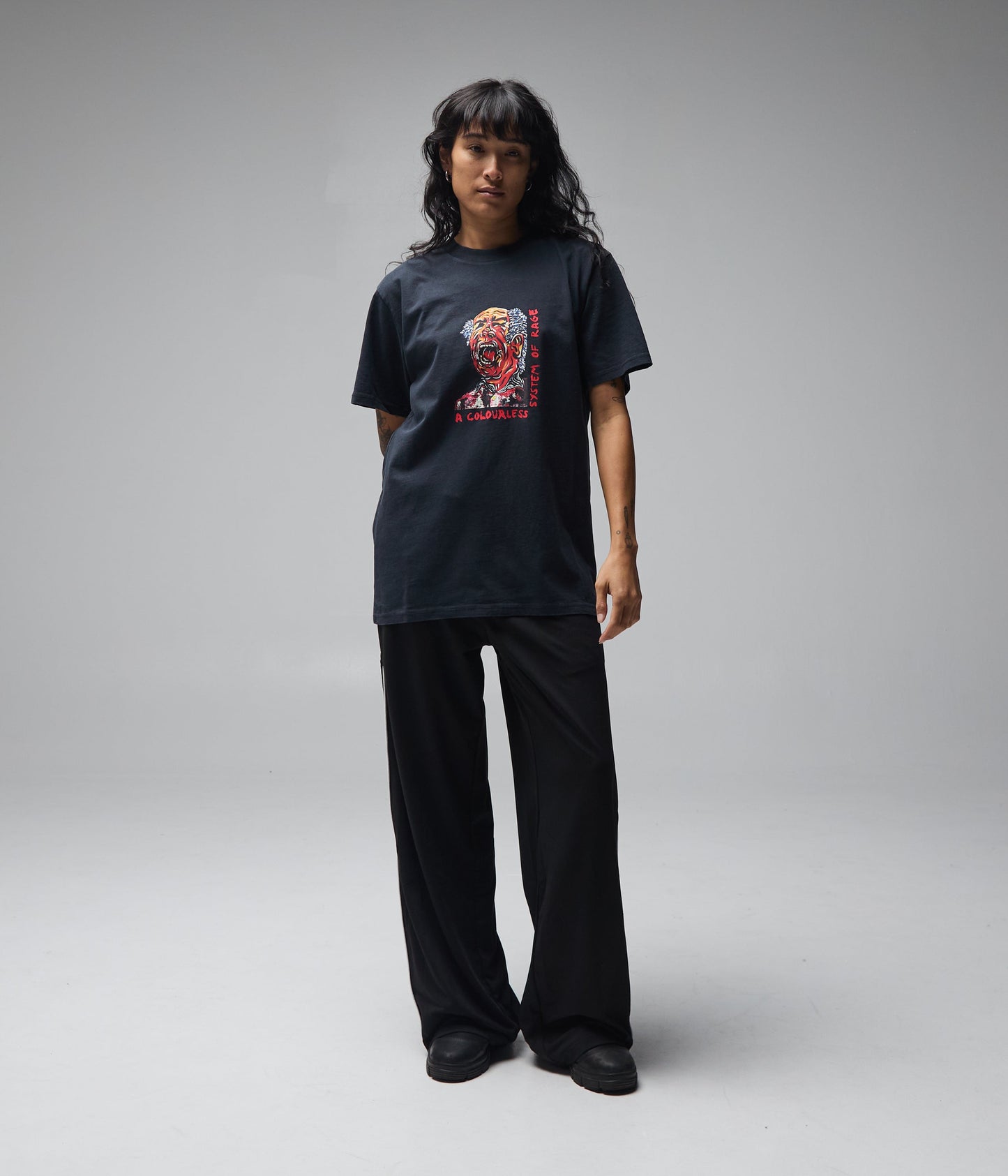 FORMER Colourless Clown T-shirt in Merch Black - FORMER x RAGE Collection