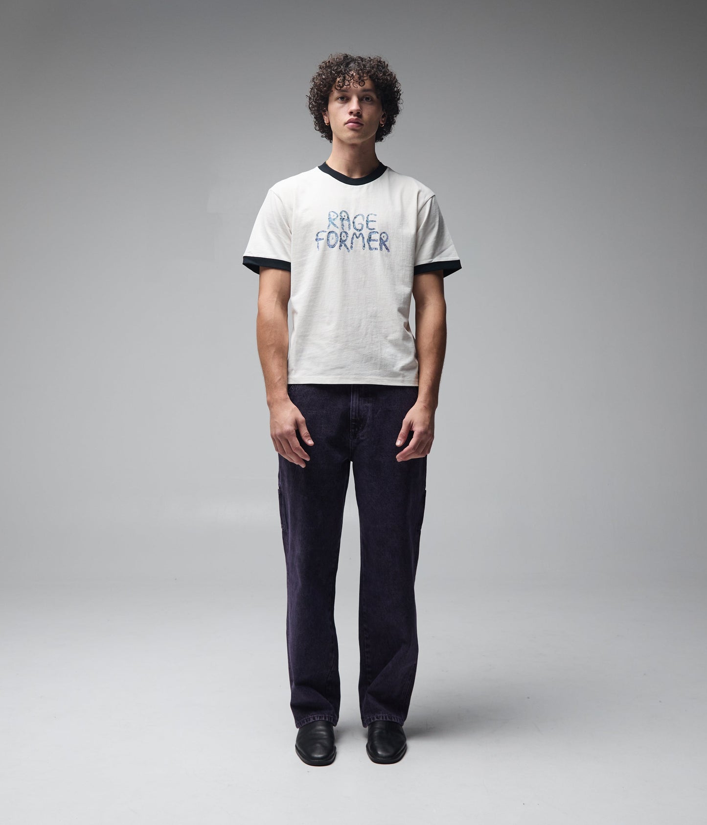 FORMER Tin Ringer Shrunken T-shirt in Bone - FORMER x RAGE Collection