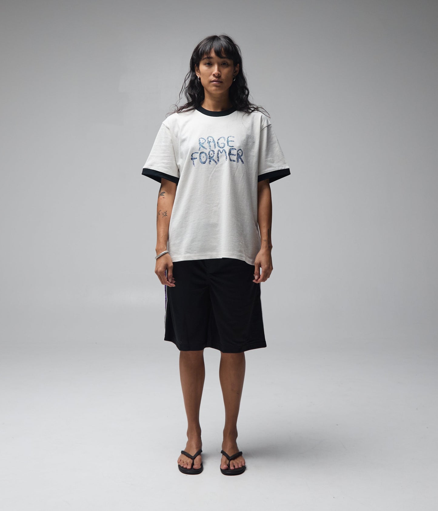 FORMER Tin Ringer Shrunken T-shirt in Bone - FORMER x RAGE Collection