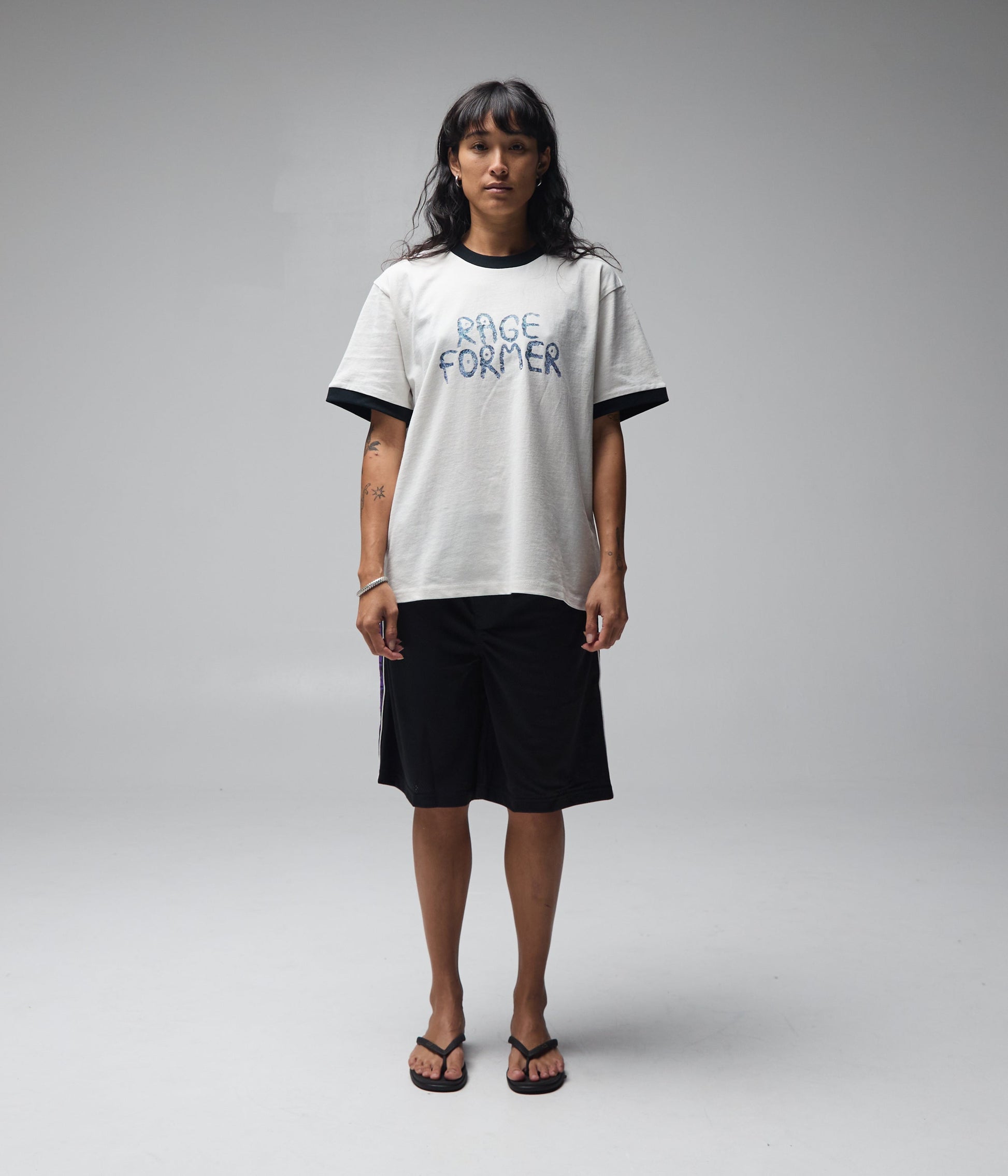 FORMER Tin Ringer Shrunken T-shirt in Bone - FORMER x RAGE Collection