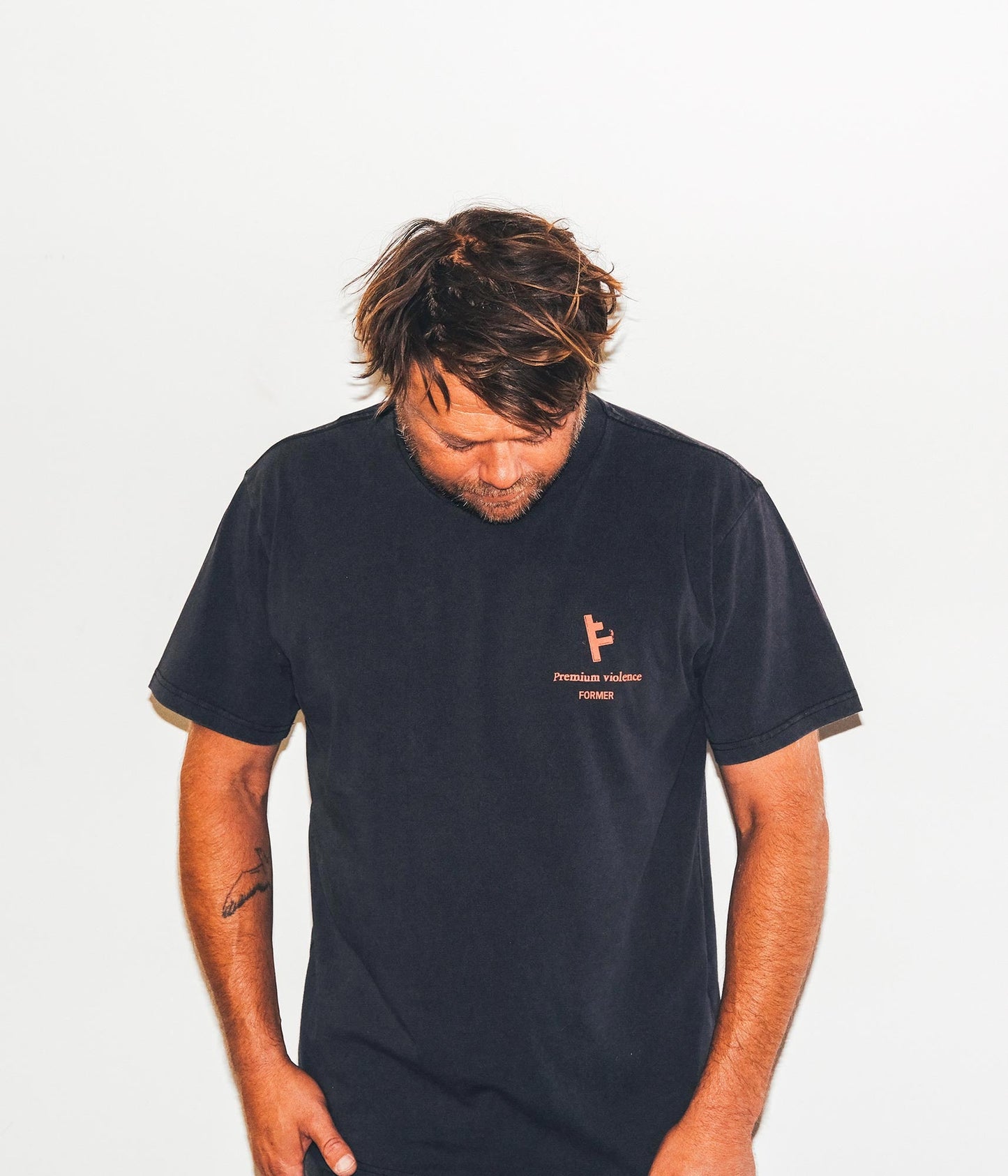 FORMER Kiddo T-shirt in MERCH BLACK - Destroyed By Dane Collection