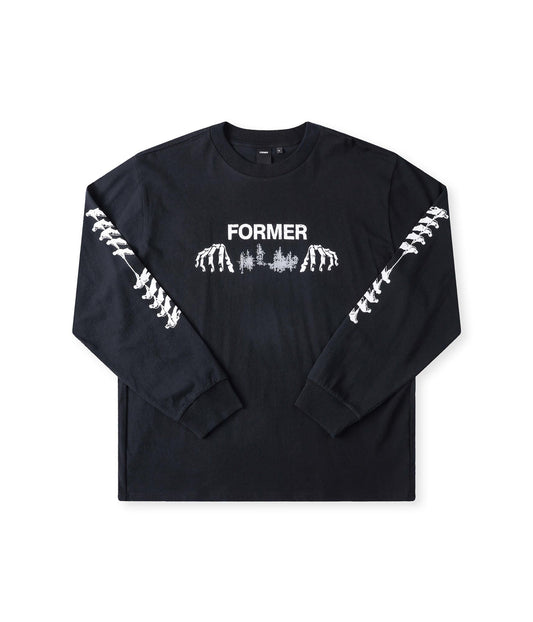 FORMER Engineered LS T-Shirt in BLACK