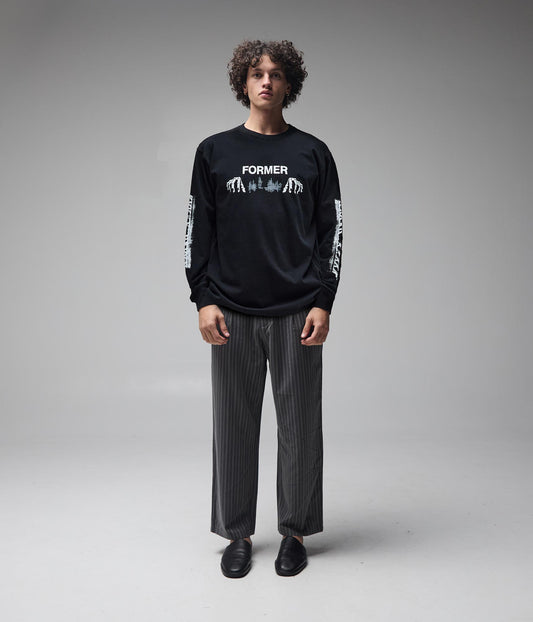 FORMER Engineered LS T-Shirt in BLACK