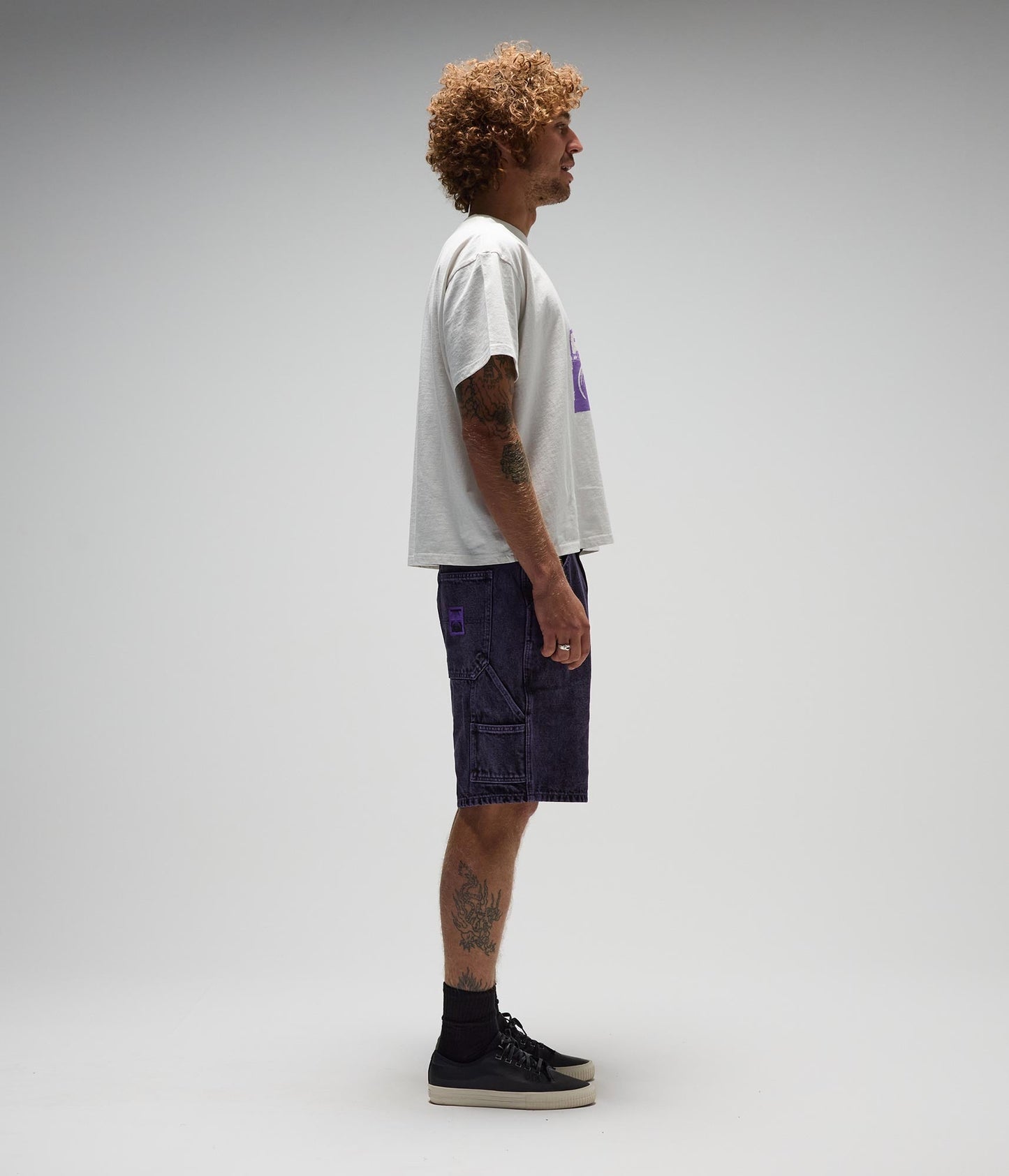 FORMER Distend Denim Walkshort in Washed Purple - FORMER x RAGE Collection