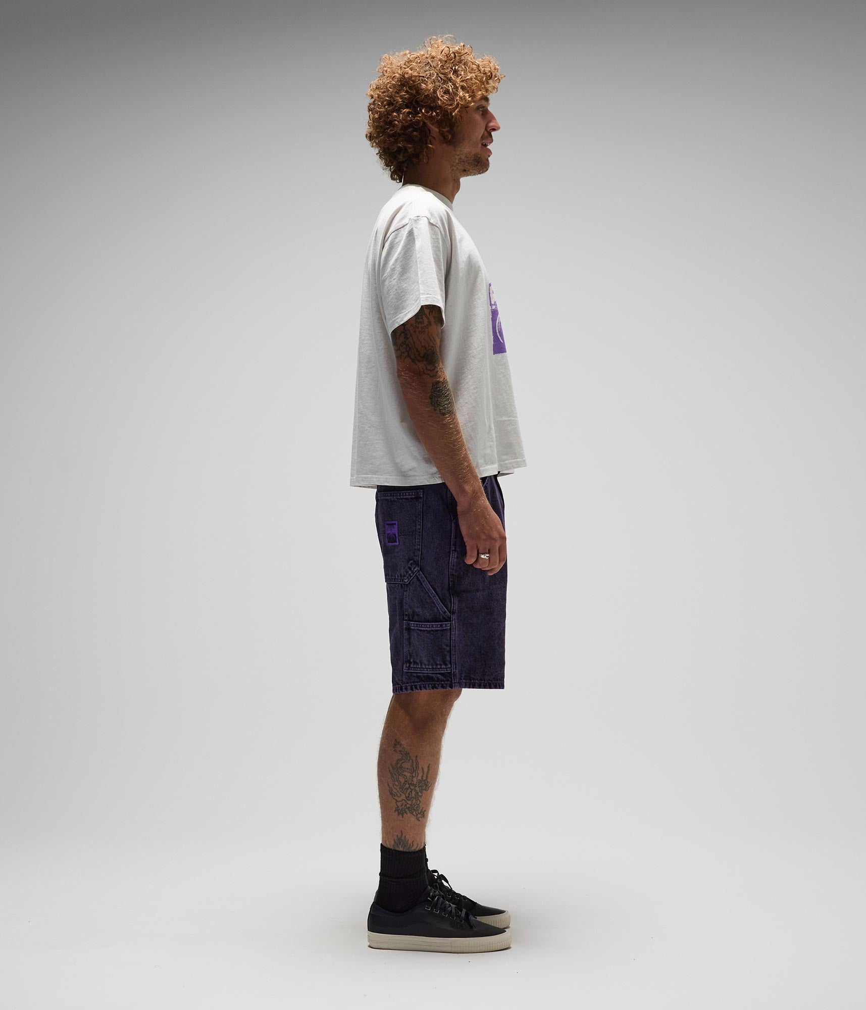 FORMER Distend Denim Walkshort in Washed Purple - FORMER x RAGE Collection