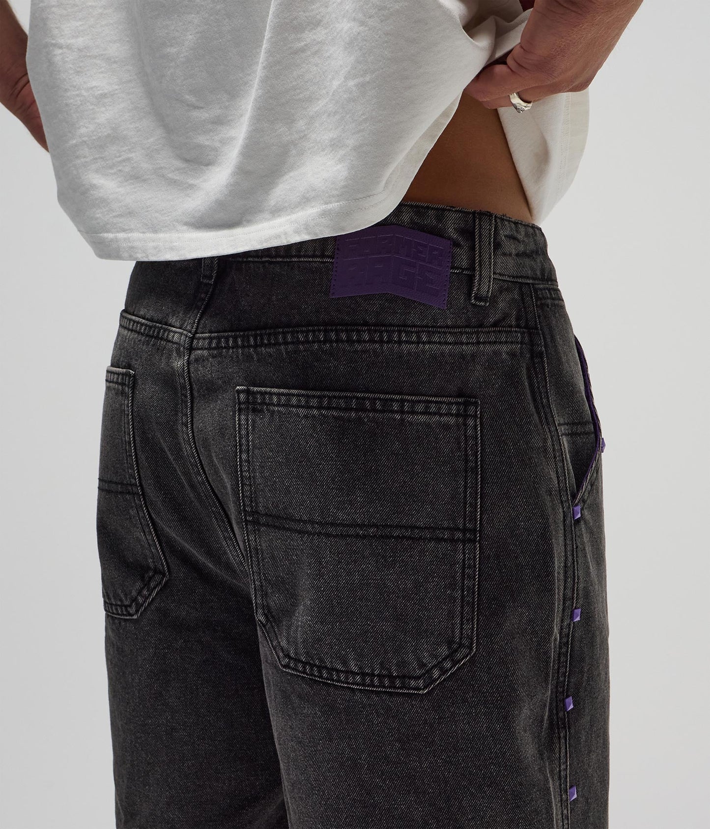 FORMER Studded Denim 21" Walkshort in Washed Black - FORMER x RAGE Collection