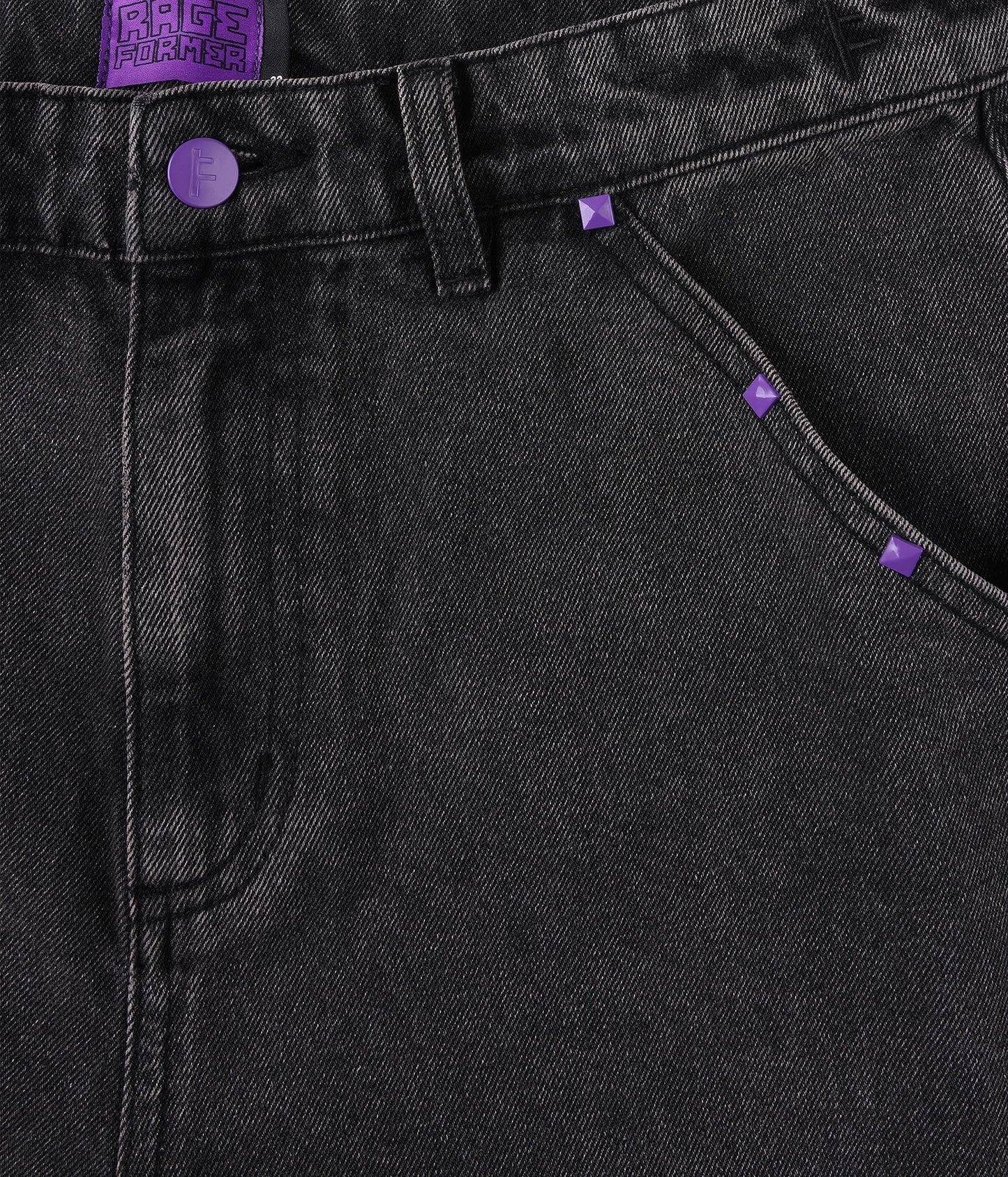 FORMER Studded Denim 21" Walkshort in Washed Black - FORMER x RAGE Collection