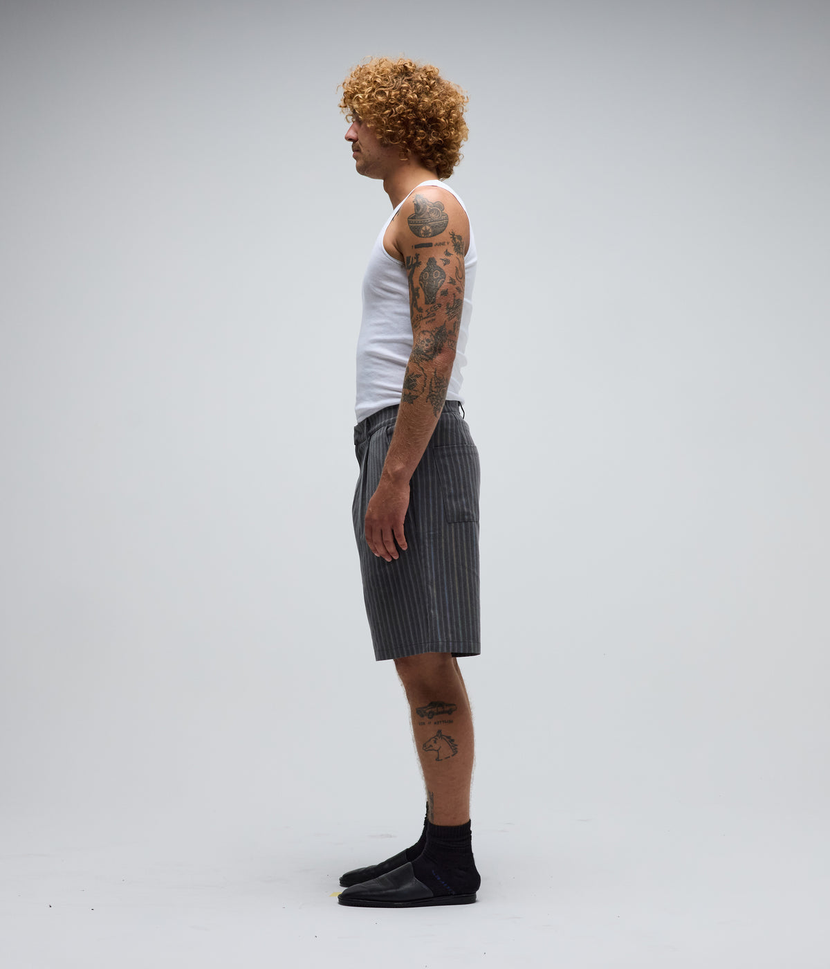 ANDERSON PINSTRIPE WALKSHORT // GREY
