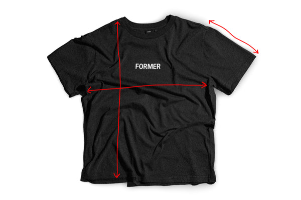 Measurement diagram for FLIGHT T-SHIRT // MERCH BLACK