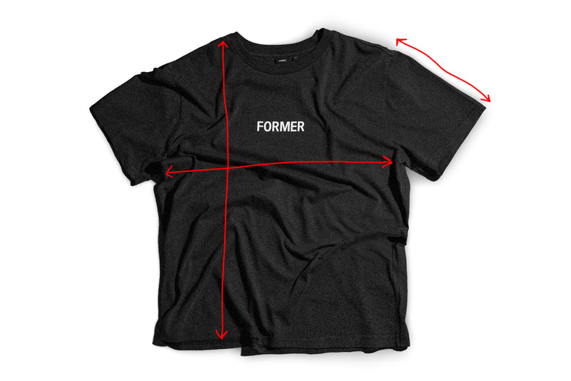 Measurement diagram for PUNCTURE T-SHIRT // BONE