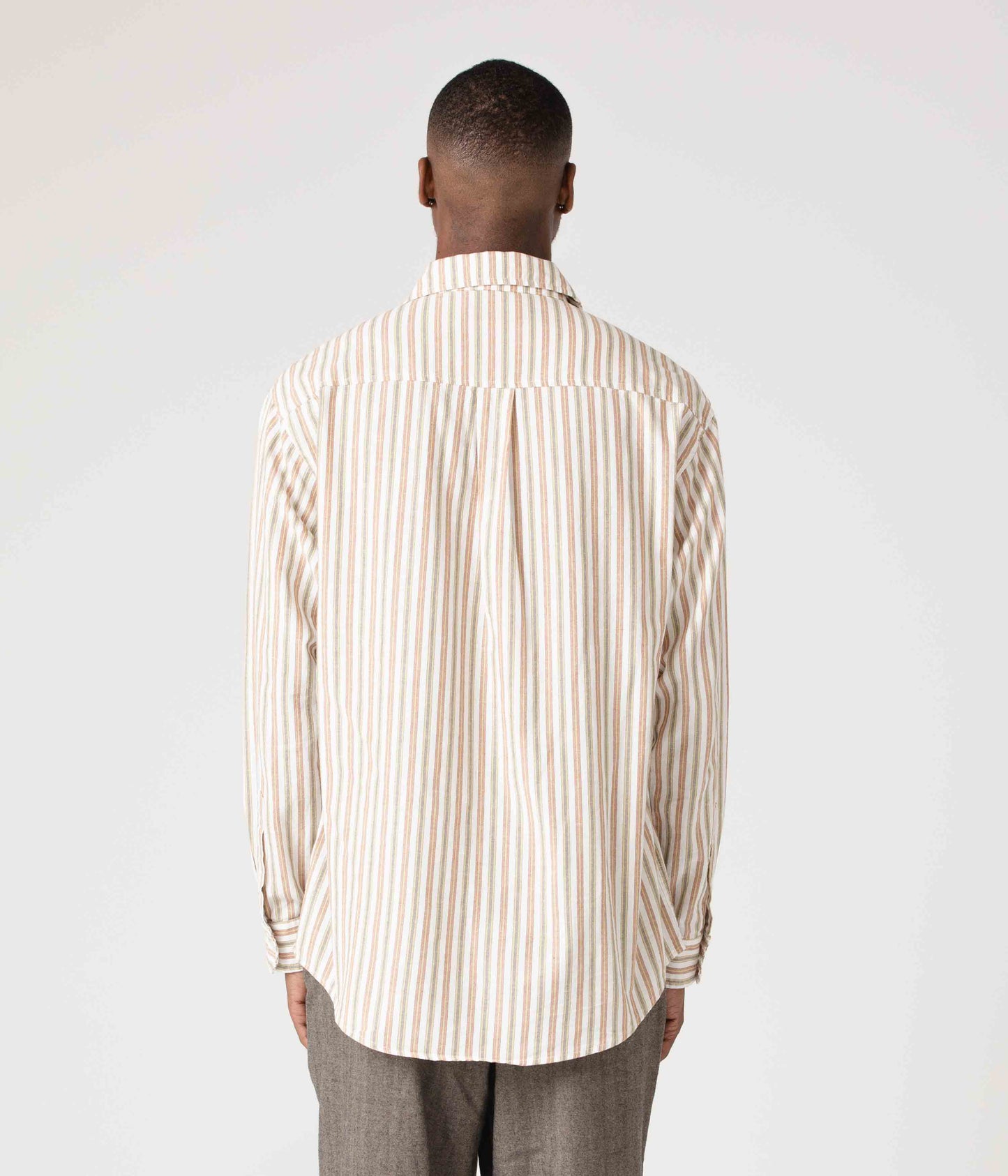 REYNOLDS STRIPED LS SHIRT // OCHRE