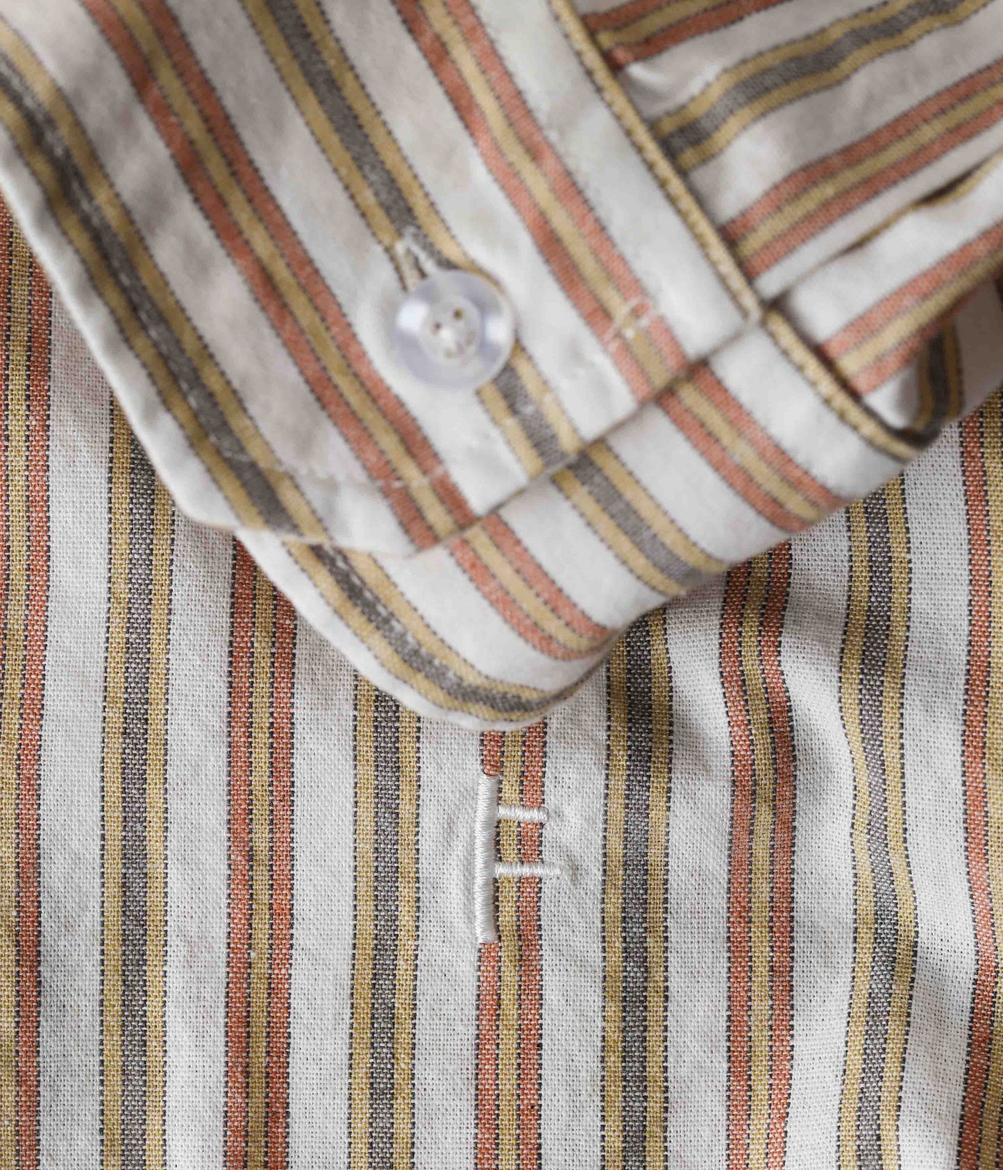 REYNOLDS STRIPED LS SHIRT // OCHRE