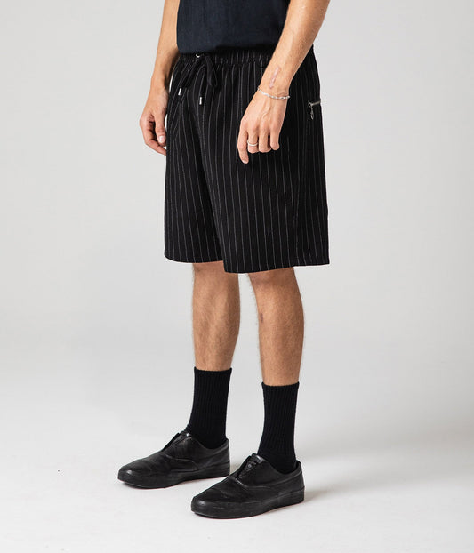 PRAYER PINSTRIPE WALKSHORT // BLACK