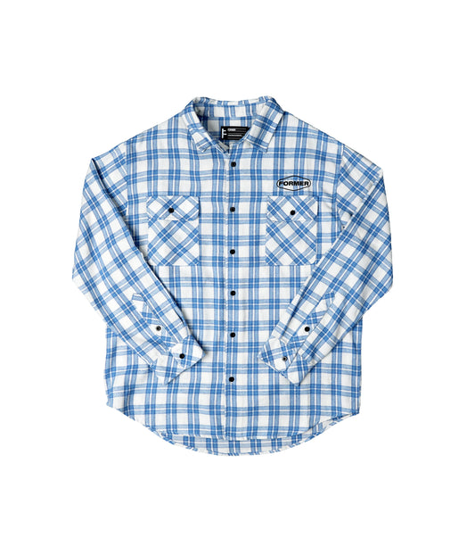 SILENCE CHECK LS SHIRT // PALE BLUE