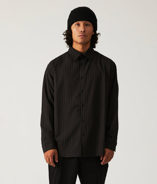 VIVIAN STRIPE LS SHIRT // BLACK