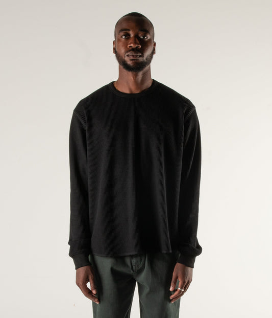 AG WAFFLE LS // BLACK