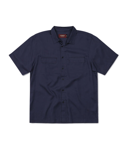 VIVIAN BROADCAST SS SHIRT // NAVY
