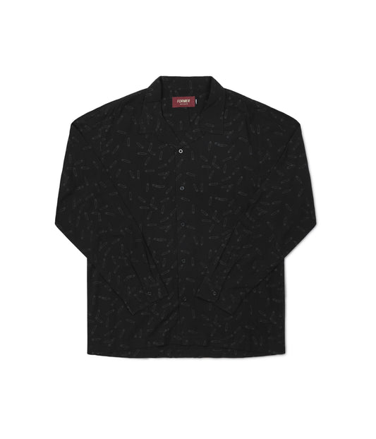 MARILYN FLORAPIN LS SHIRT // BLACK