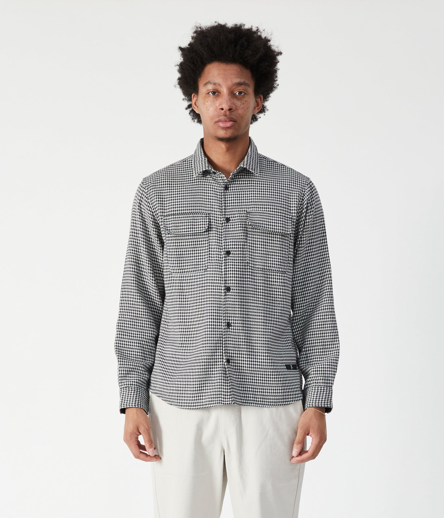VT HOUNDSTOOTH LS SHIRT // BLACK