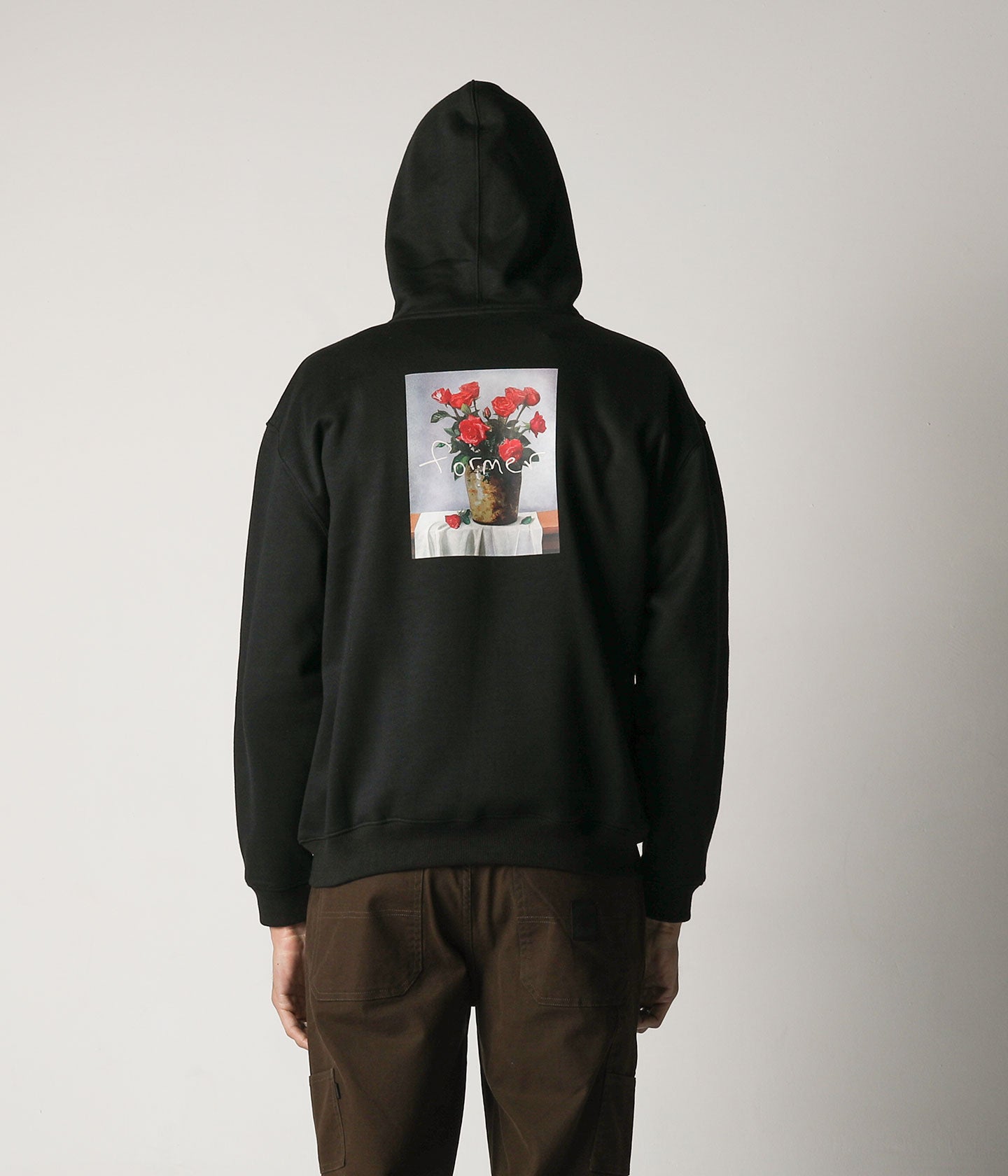 STILL LIFE ZIP HOOD // BLACK