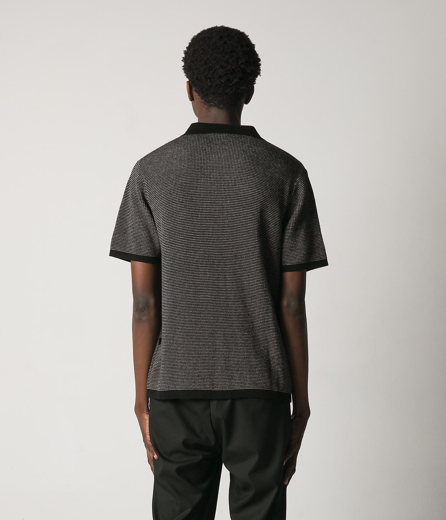 PERCEPTION OPEN COLLAR POLO // GREY BLACK